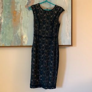 French Connection dark green lace dress